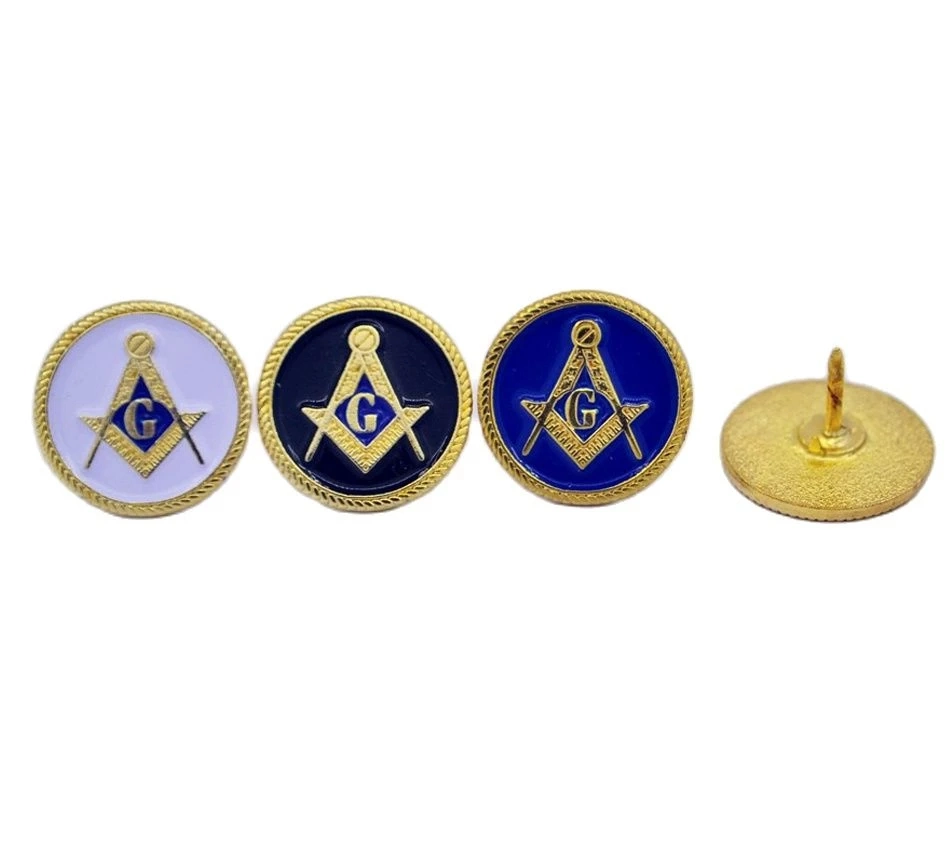 Masonic Logo Customized Design Gold Plated Chinese Factory Wholesale Hot Sale Enamel Lapel Pin Custom Metal Badges