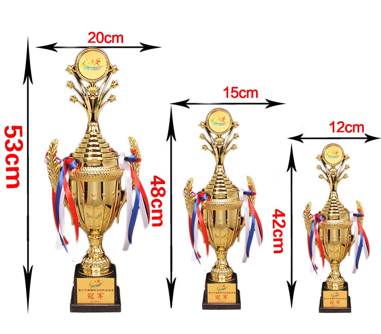 Hot Sale Economy Trophy Cup School and Clubs Cheap Gold Metal Sports Trophy