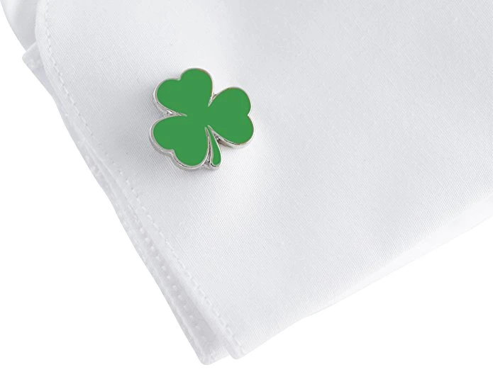 Simple Design Clover Stainless Steel Soft Enamel Cufflinks