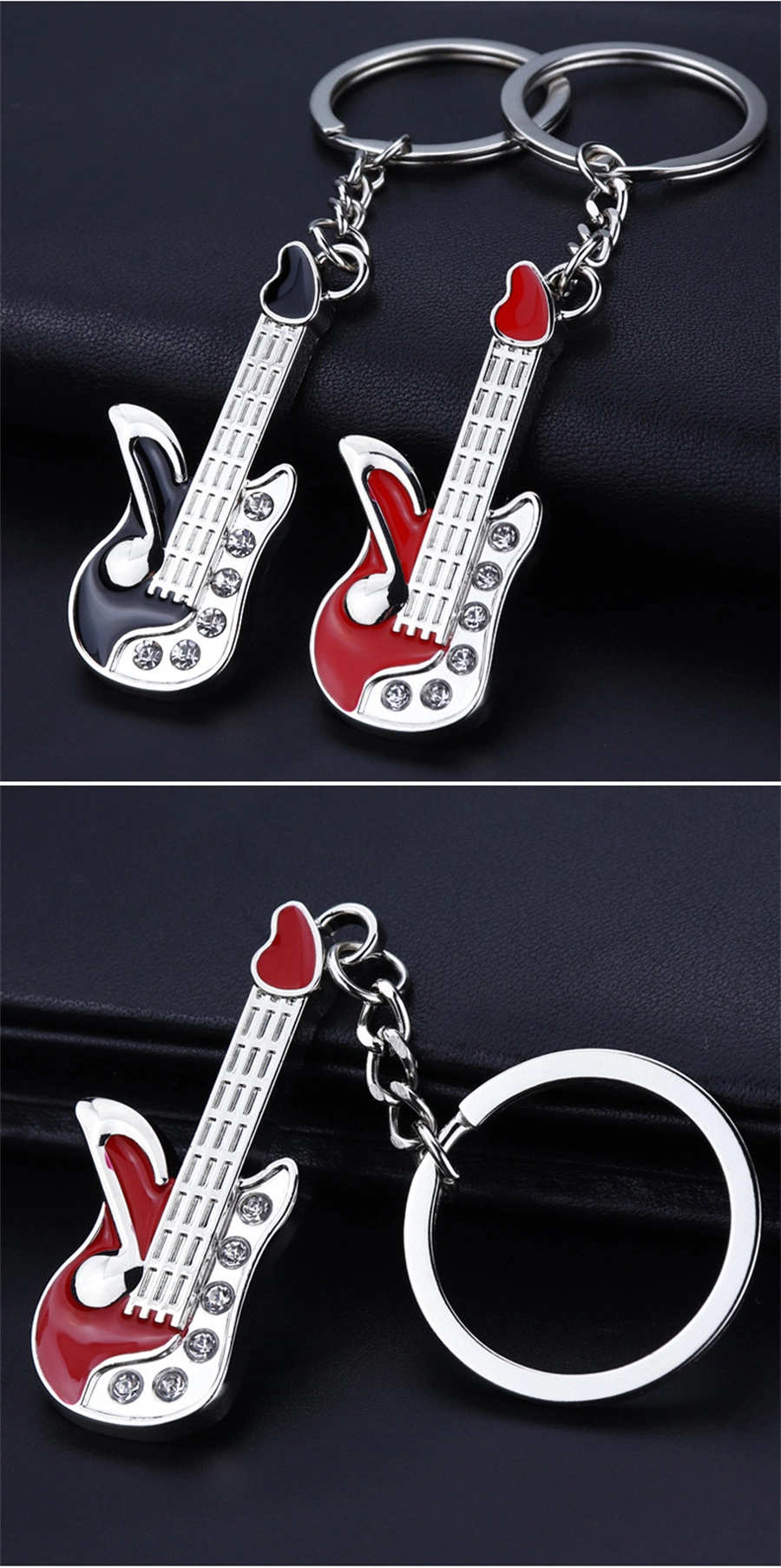 Wholesale Custom Logo 3D Key Chain Music Guitar Car Anime Mini Style Diamond Encrusted Blank Accessories Opener Gift Leather Acrylic Alloy Metal Keychain