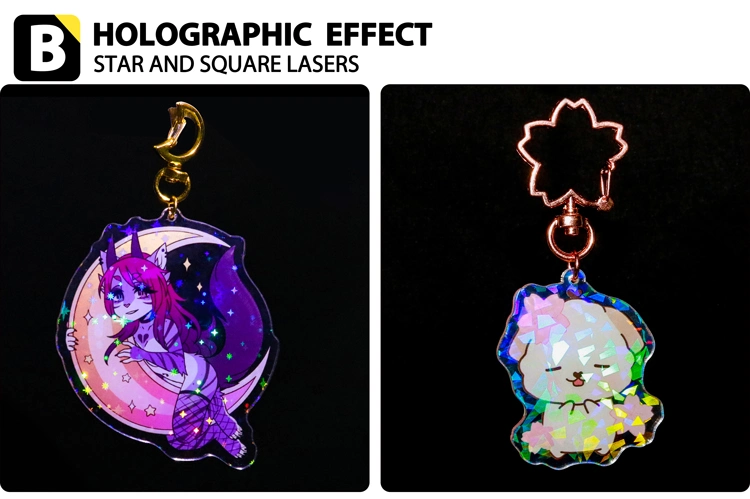 Glitter Cartoon Personalized Cute Design Custom Acrylic Material Keychain
