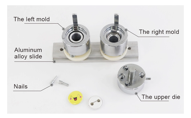 25mm Round Pin Button Badge Mould with Aluminum Alloy Slide