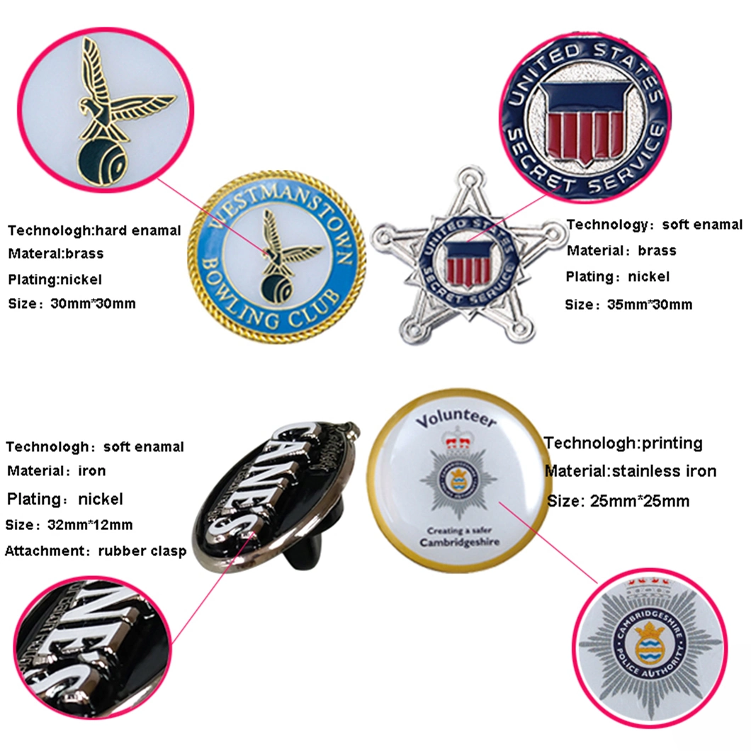 Custom Made Badge Stainless Iron USA Flag Masonic Lapel Pins for Sale
