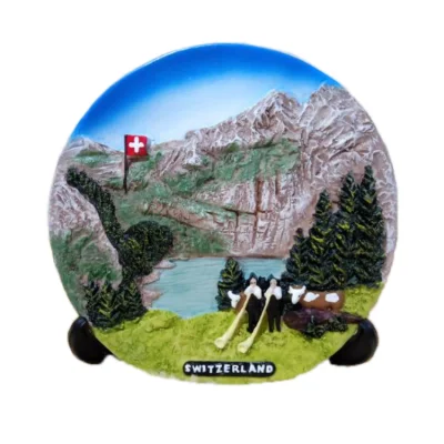 Персонализированный туристический подарок, 3D пейзажная сувенирная тарелка из смолы